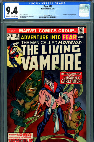 Fear #21 CGC graded 9.4 second Morbius, the Living Vampire, in title
