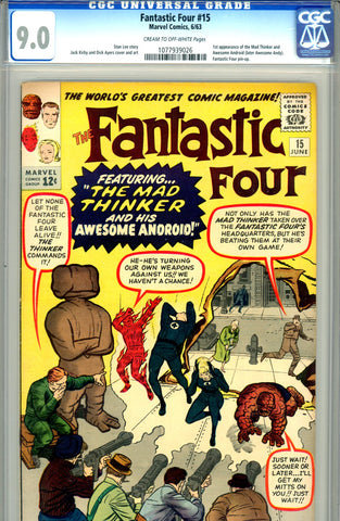 Fantastic Four #015 CGC graded 9.0 first Mad Thinker - SOLD!