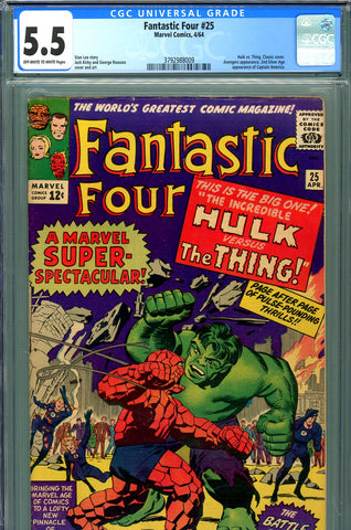 Fantastic Four #025 CGC graded 5.5 second EVER S.A. Cap appearance - SOLD!