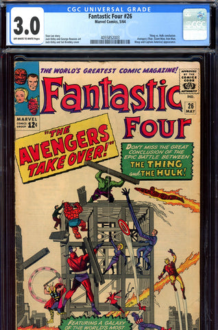 Fantastic Four #026 CGC graded 3.0 - Thing vs. Hulk conclusion - SOLD!