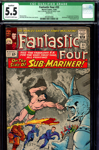 Fantastic Four #033 CGC graded 5.5 - first appearance of Attuma - SOLD!