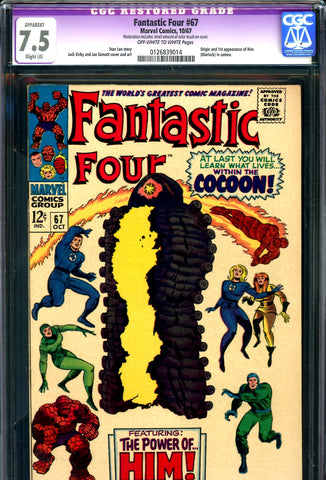 Fantastic Four #067 CGC graded 7.5 - first appearance of Him (Warlock) - SOLD!