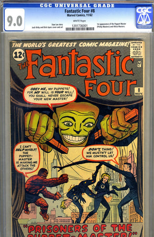 Fantastic Four #008 CGC graded 9.0 - white pages - SOLD!