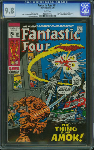 Fantastic Four #111 CGC graded 9.8 - white pages - SOLD!