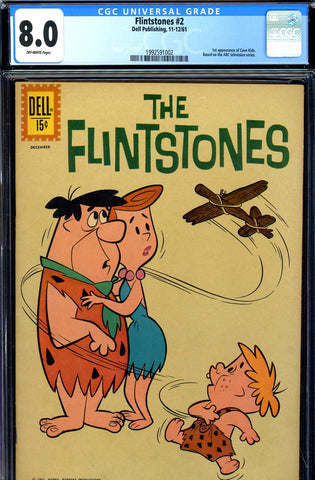 Flintstones #02 CGC graded 8.0 - first Cave Kids - 2nd Flintstones - SOLD!