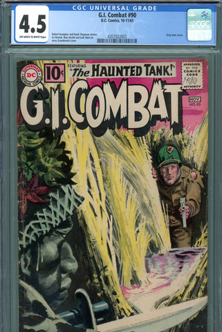G.I. Combat #90 CGC graded 4.5 - grey tone cover - 4th Haunted Tank