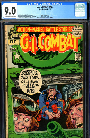 G.I. Combat #152 CGC graded 9.0 Heath art/J. Kubert cover - SOLD!