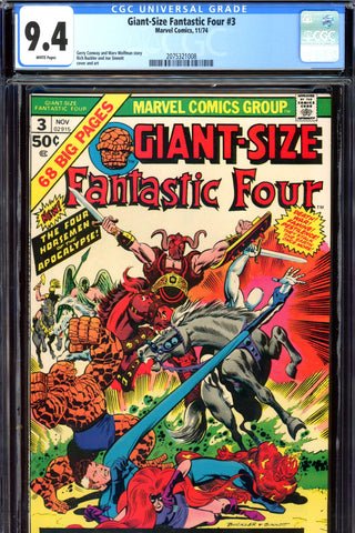 Giant-Size Fantastic Four #3 CGC graded 9.4 - Four Horsemen - SOLD!