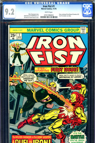 Iron Fist #01 CGC graded 9.2 - Iron Fist battles Iron Man SOLD!