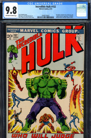 Incredible Hulk #152 CGC graded 9.8 HIGHEST GRADED - SOLD!