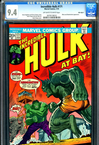 Incredible Hulk #171 CGC 9.4 Rhino/Abomination - SOLD!