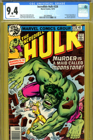 Incredible Hulk #228 CGC graded 9.4 - first appearance of new Moonstone - SOLD!