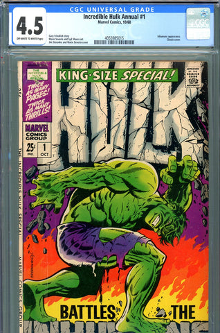 Incredible Hulk Annual #1 CGC graded 4.5 - first League of Evil Inhumans - SOLD!