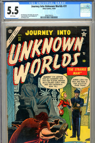 Journey Into Unknown Worlds #31 CGC graded 5.5 - Carl Burgos cover WHITE PAGES