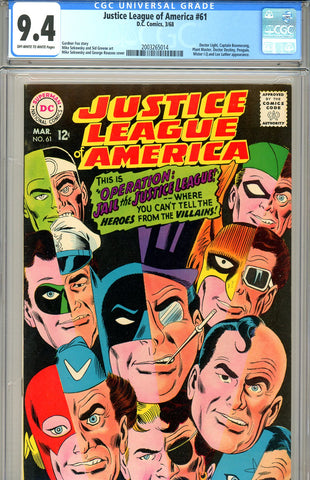 Justice League of America #61 CGC graded 9.4 classic all-villain cover