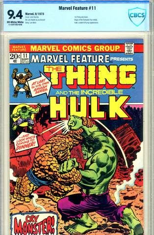 Marvel Feature #11 CBCS graded 9.4 first "Thing" solo book SOLD!