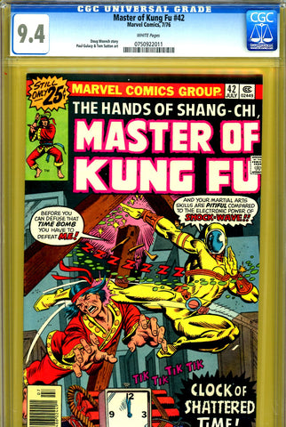 Master Of Kung Fu #42 CGC graded 9.4 first appearance of Shock-Wave