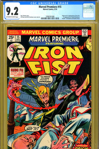 Marvel Premiere #15 CGC graded 9.2 origin/1st app of Iron Fist