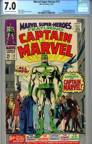 Marvel Super-Heroes #12 CGC graded 7.0 org/first Captain Marvel SOLD!