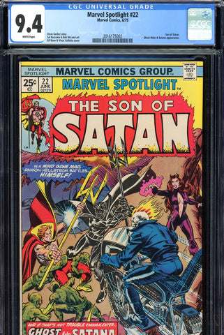 Marvel Spotlight #22 CGC graded 9.4 Ghost Rider, Satana, Son of Satan c/s