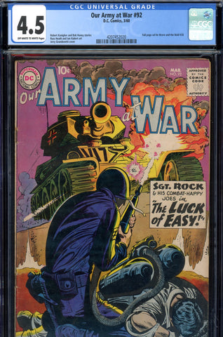 Our Army At War #092 CGC graded 4.5 Jerry Grandenetti cover - SOLD!