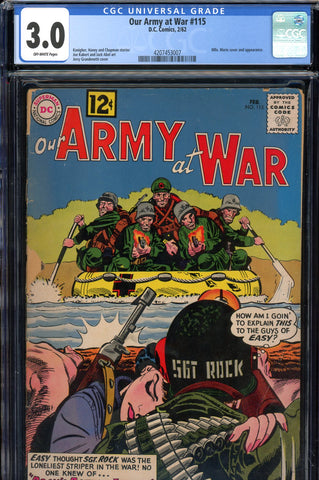 Our Army At War #115 CGC graded 3.0 first Mlle. Marie crossover - Marie cover/story - SOLD!