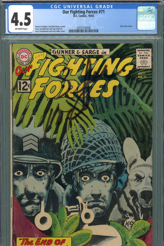 Our Fighting Forces #71 CGC graded 4.5 classic grey tone cover