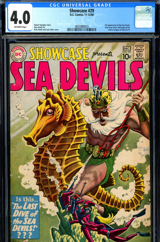 Showcase #29 CGC graded 4.0 - third app of Sea Devils - SOLD!