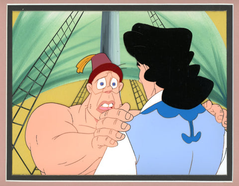 Original production cel -"Sinbad"- by Golden Films 310 MATTED w/original background