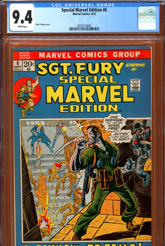 Special Marvel Edition #6 CGC graded 9.4 - featuring Sgt. Fury low CGC population