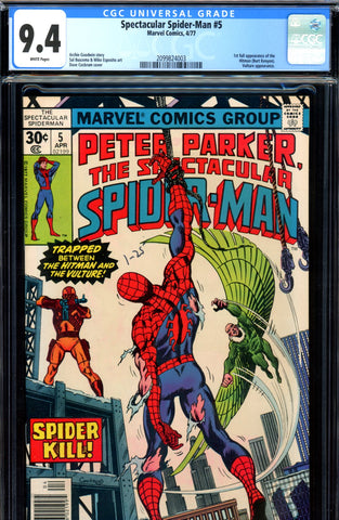 Spectacular Spider-Man #05 CGC graded 9.4 - first FULL Hitman - SOLD!