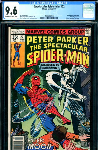 Spectacular Spider-Man #22 CGC graded 9.6 - Moon Knight SOLD!