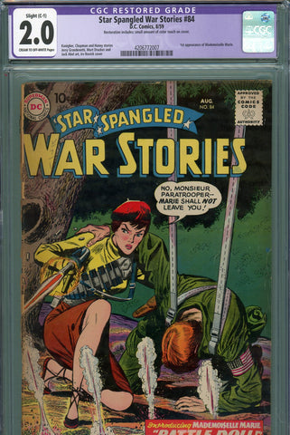 Star Spangled War Stories #084 CGC graded 2.0 - FIRST appearance of Mademoiselle Marie - SOLD!