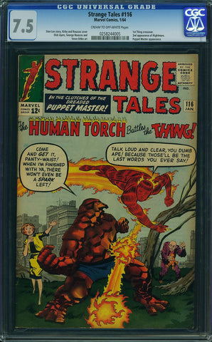 Strange Tales #116 CGC graded 7.5 Torch vs. Thing - SOLD!