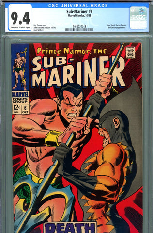 Sub-Mariner #06 CGC graded 9.4 second appearance of Tiger Shark - SOLD!