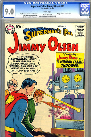 Superman's Pal, Jimmy Olsen #033 CGC graded 9.0 - SOLD!