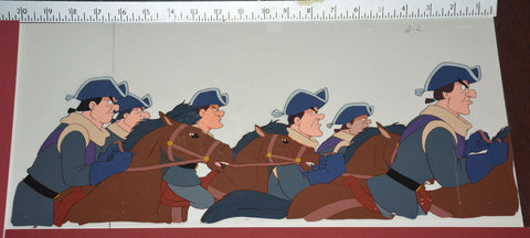 Original production cel -"Three Musketeers"- by Golden Films 124 SIZE 19.50" x 9"