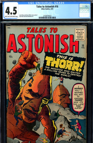 Tales to Astonish #16 CGC graded 4.5 prototype issue - SOLD!