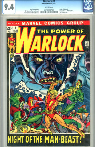 Warlock #01 CGC graded 9.4 - origin of Warlock - white pages - SOLD!