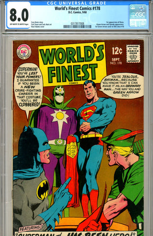 World's Finest #178 CGC graded 8.0 first S.A. Green Arrow cover - SOLD!