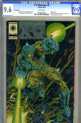 X-O Manowar #0 CGC graded 9.6 - printing error - SOLD!