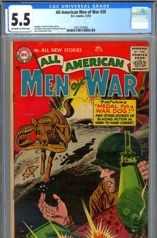 All-American Men of War #28 CGC graded 5.5 - first Sgt. Rock prototype - dated December 1955