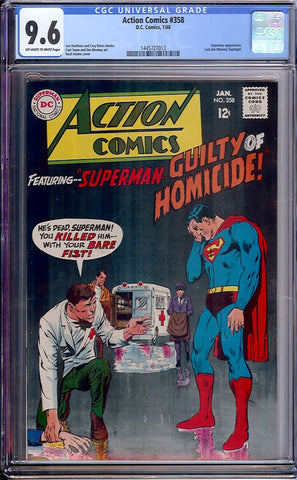 Action Comics #358 CGC graded 9.6 - last Jim Mooney Supergirl - Neal Adams cover