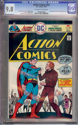 Action Comics #452 CGC graded 9.8  HIGHEST GRADED Green Arrow/Black Canary story