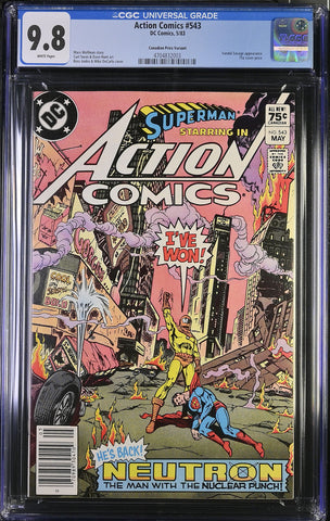 Action Comics #543 CGC graded 9.8 CANADIAN PRICE VARIANT - SINGLE HIGHEST GRADED