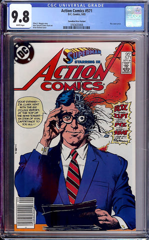 Action Comics #571 CGC graded 9.8 CANADIAN PRICE VARIANT - SINGLE HIGHEST GRADED