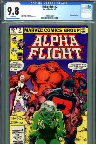 Alpha Flight #2 CGC graded 9.8 HIGHEST GRADED origin of Marrina