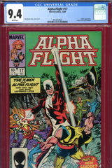 Alpha Flight #17 CGC graded 9.4  cover homage of  X-Men #109