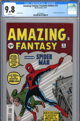 Amazing Fantasy: Facsimile Edition #15 CGC graded 9.8  Kirby cover - HIGHEST - SOLD!