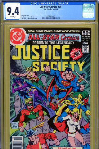 All-Star Comics #74 CGC graded 9.4 Giordano cover - last issue - SOLD!